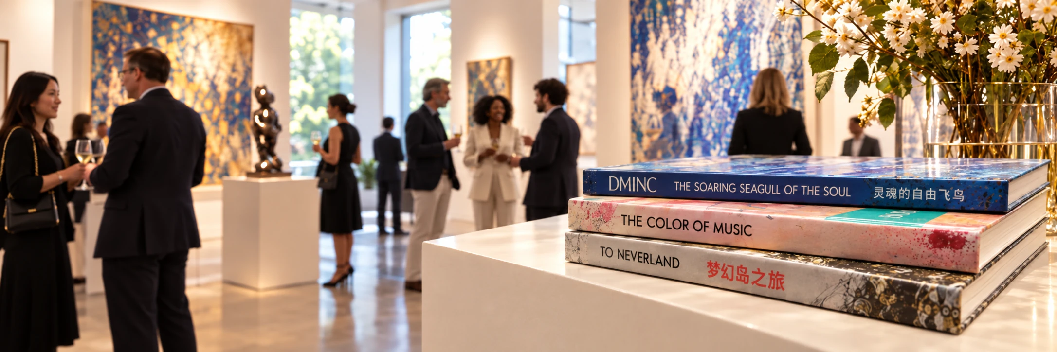 Art book presentation in a gallery